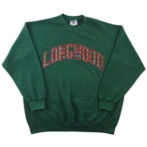 Longwood University Vintage Sweatshirt Fleece Crewneck Spellout Plaid Lee USA XL